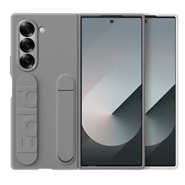 Samsung Galaxy Z Fold6 Gray Silicone Grip Cover with Stand