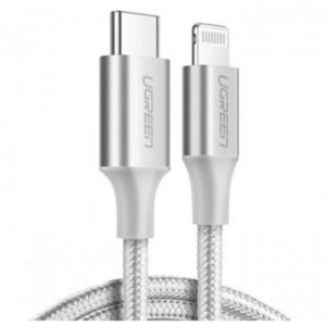 Ugreen USB C To Lighting Cable Aluminium Shell Braided 1M Silver