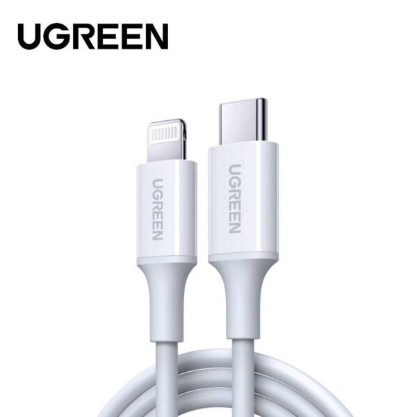 Rklgsbxi1700213432-1090x1090-1.jpg Ugreen USB C To Lightning M/M Cable Rubber Shell 60W 1M White