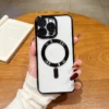 Luxury Titanium Shockproof Magnetic Phone Case for IPhone Transparent casing cover
