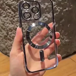 Luxury Titanium Shockproof Magnetic Phone Case for IPhone Transparent casing cover